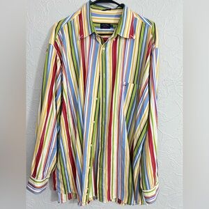 Paul & Shark Yachting Long Sleeve Button Down Shirt Mens 2XB Striped Italy
